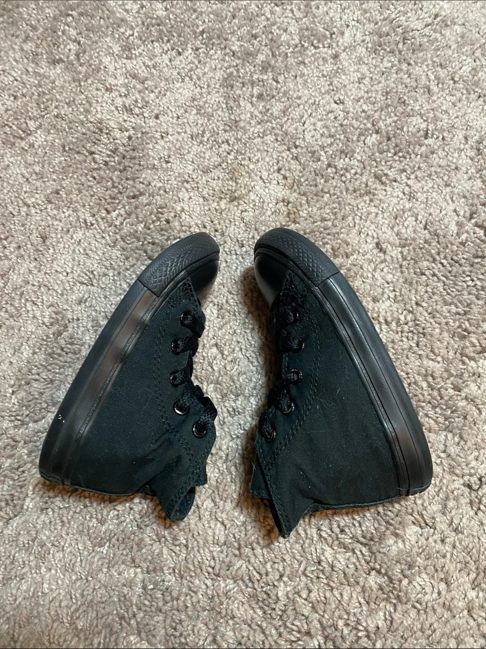 Converse Chuck Taylor Kids' Black on black High-Top Canvas Sneakers size 7